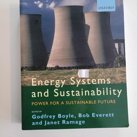 Energy Systems and Sustainability, power for a sustainable future