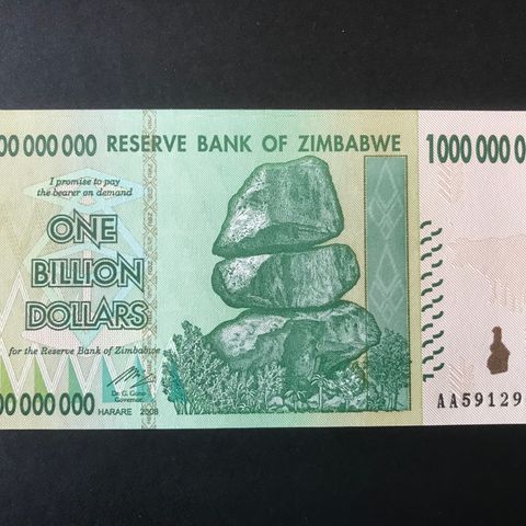 1 Billion dollar Zimbabwe 2008 Unc