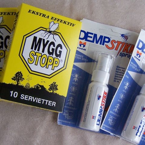 Myggstopp Servietter og DempStikk Spray