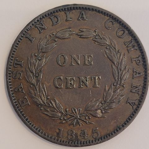 US mynt. One cent 1845. Liberty Head Large cent. Utrolig fin samlestand