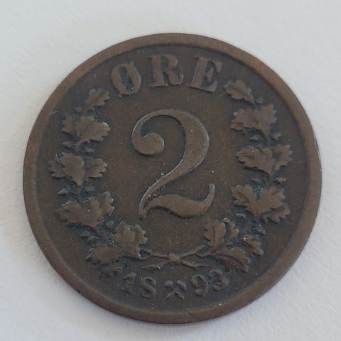 2 øre 1893 NORGE.