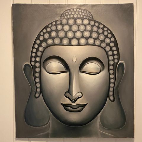 NY PRIS: Stort Buddha bilde på lerret