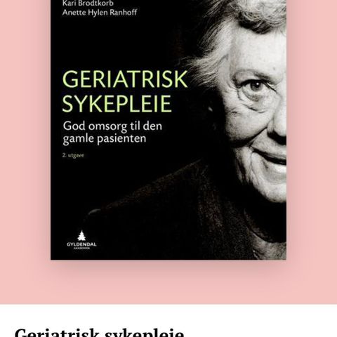 Geriatrisk sykepleie