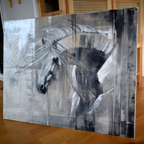 Equine serie , originalt akrylmaleri 70x90cm