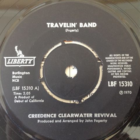 Creedence Clearwater Revival – Travelin' Band / Who'll Stop The Rain (7",  1970)