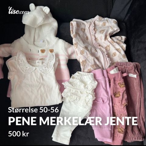 Pene merkeklær for jente  i str 50-56