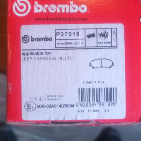 Brembo Bremseklosser Jeep Cherokee 2014