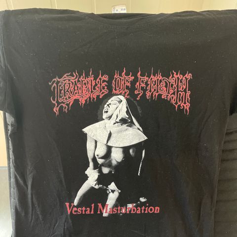 Cradle of Filth - Vestal Masturbation t skjorte, metal merch. Jesus is a Cunt
