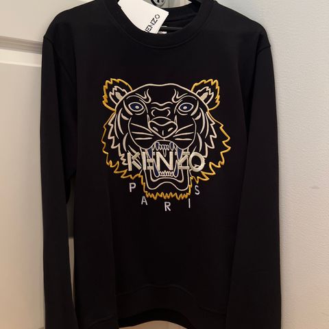 Kenzo Sweat limited genser sort/gul/gull/beige Str.L