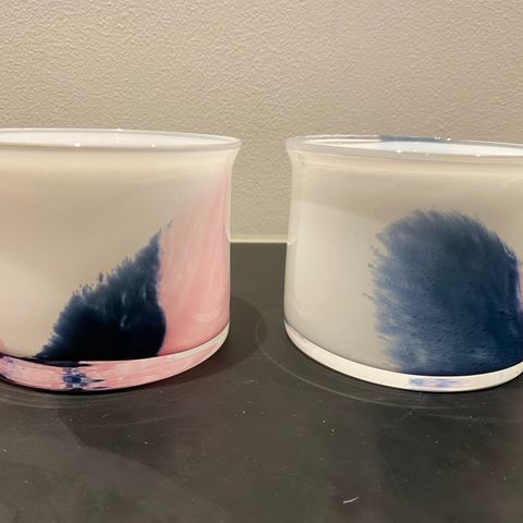 2 skåler / vaser fra Randsfjord glass