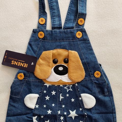 Ny denim sele-shorts alder 1-2 år (hund).