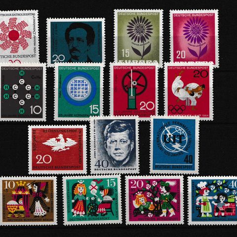 VEST-TYSKLAND 1964-65 - LOT SERIER OG MERKER - POSTFRISK (T76)