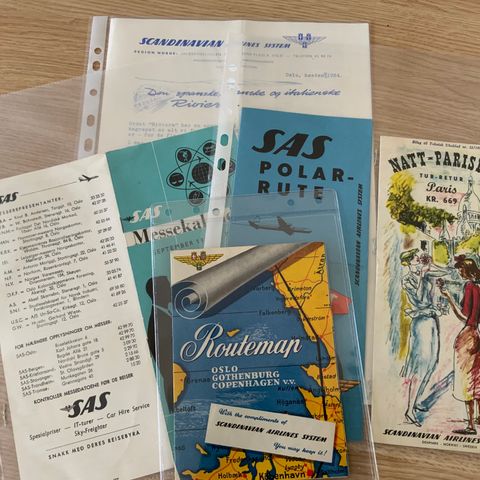 SAS - SCANDINAVIAN AIRLINES SYSTEM - effekter fra 1950-60 tallet