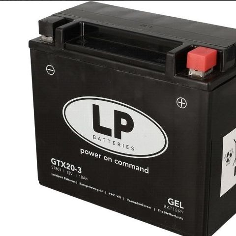 Batteri 12V-18Ah GTX20L-BS, Gel