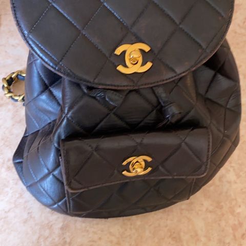 Vintage Chanel ryggsekk i sort