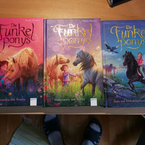 3 tyske barnebøker "Die Funkelponys" for barn (9-10 år)