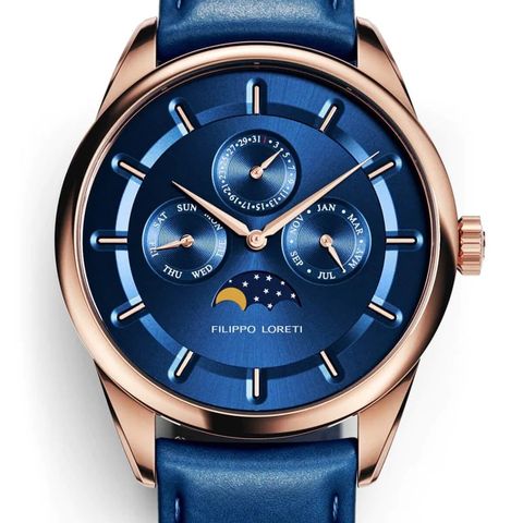 Filippo Loreti Venice Moonphase Rose Gold Blue