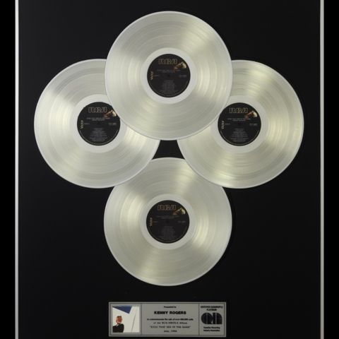 KENNY ROGERS: "EYES THAT SEE IN THE DARK" "QUADRUPLE PLATINUM" RECORD AWARD