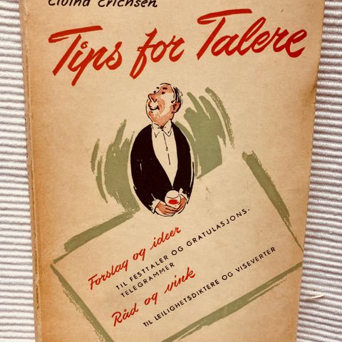 BokFrank: Eivind Erichsen: Tips for talere (Heftet 1950)