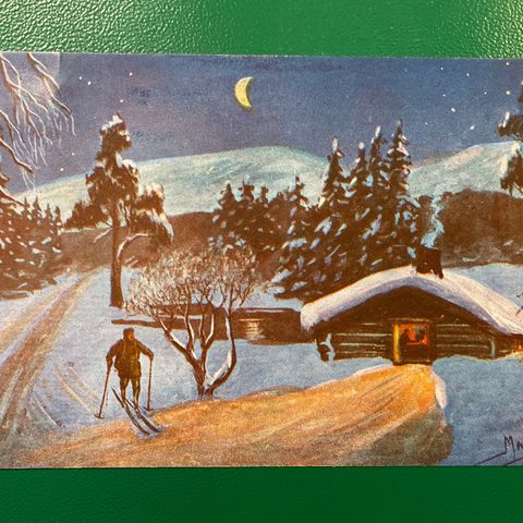 Skitur i mørket / Magnus (?) / M. & Co. Serie 1957 / GRANLI 23.12.1918