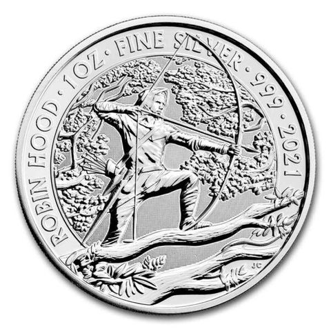 2021 Great Britain Myths and Legends - Robin Hood 1 OZ Sølv