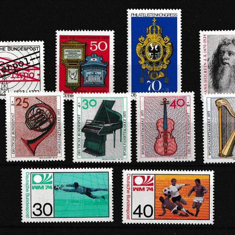 VEST-TYSKLAND 1973-74  -  LOT SERIER/MERKER - POSTFRISK  (T86)