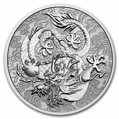 2021 Australian Myths & Legends Dragon Coin (BU) 1 OZ sølv