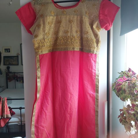 Indisk kjole / Punjabi dress, kjøpt i India, str XXL