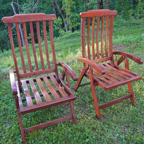 2 Royal Yachting teak stoler selges