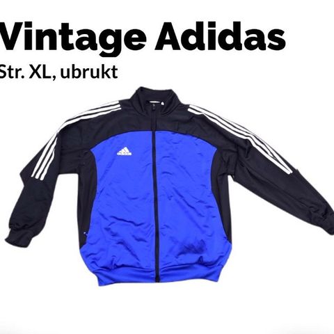 Adidas vintage jakke / track. Helt ny/ubrukt. Str XL