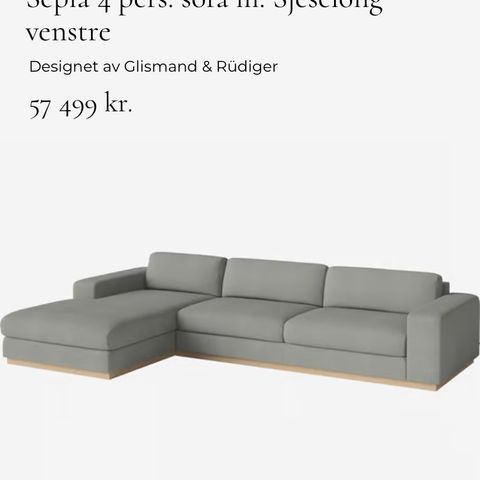 Sofa Sephia med sjeselong og matchende puff fra Bolia