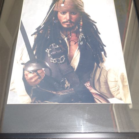 Johnny Depp autograf ,, innrammet