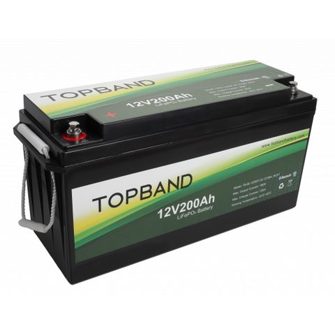 TOPBAND Lithium HEAT PRO - 12V 200AH - 200A BMS - Bluetooth og Varme