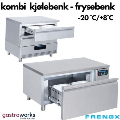 Kombi Kjølebenk / Frysebenk -20 C/+8 C med 1-2 skuff fra Gastroworks