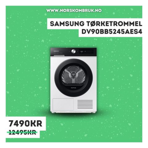 Samsung tørketrommel DV90BB5245AES4 | 2 års garanti! | Norsk Ombruk