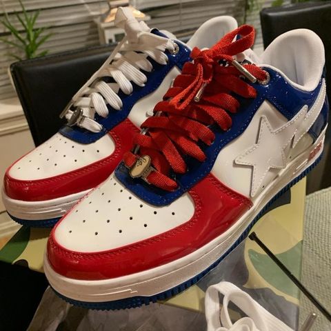 BAPE STA Low white blue sko str 44 m