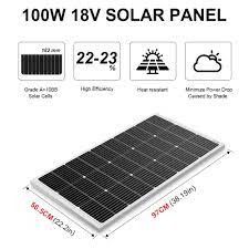 Sol Panel 100W Monocrystalline Silicon 18V