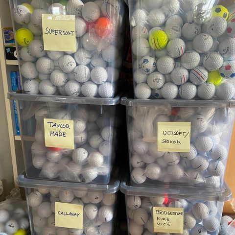 Strøkne golfballer - stort utvalg - ingen lakeballs