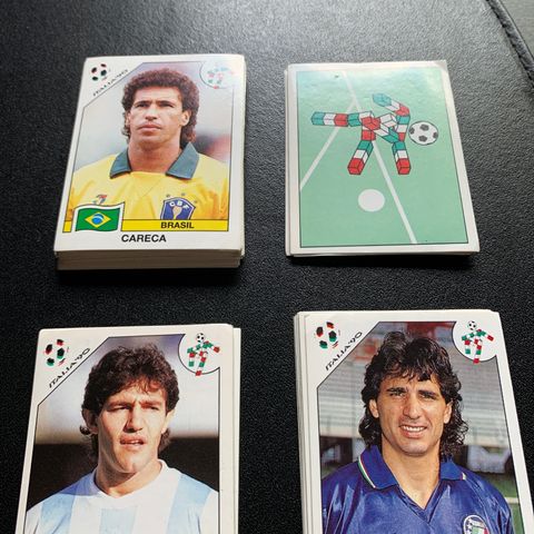 60 stk ulike Panini VM 90 ubrukte klistremerker fotballkort stickers 1990