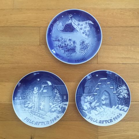 3 jule-samle platter fra Danmark - ny pris samlet kr 75