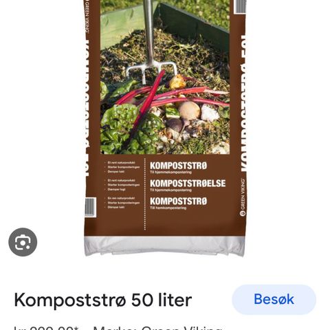 Kompoststrø kompost strø Green Viking 50 liter åpnet men ikke brukt