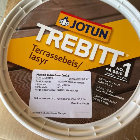 Jotun Trebitt terrassebeis i farge naturgrå, 3 liter