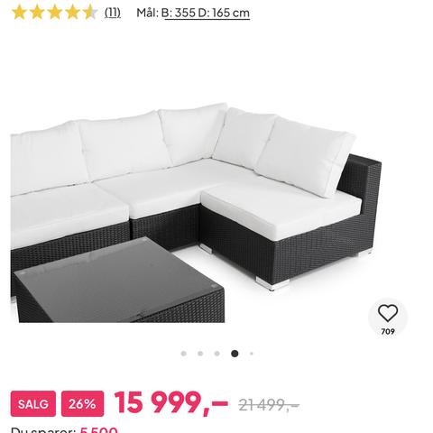 Hagemøbler sofa lounge vurderes solgt