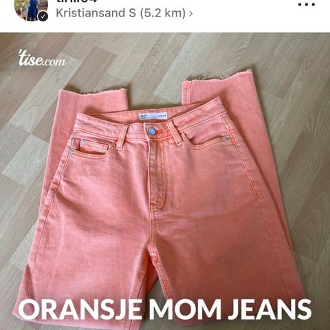 Oransje Mom Jeans