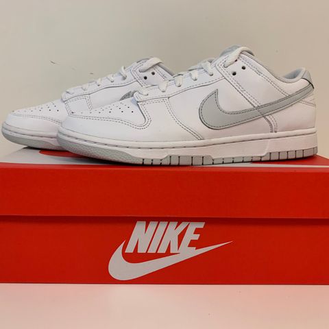 100% Nye Nike Dunk Low White-Pure Platinum-White 40,5