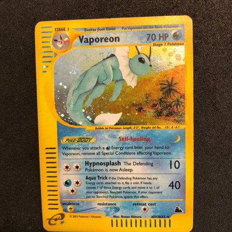 pokemonkort Vaporeon H31/H32 skyridge