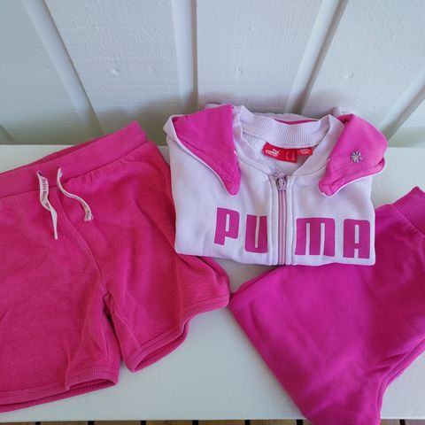 Joggedress i 2 deler merket Puma og en shorts i frottè. Billig!