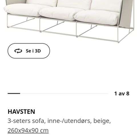 Ikea Havsten 3- seter