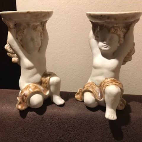 2 flotte engler i keramikk
