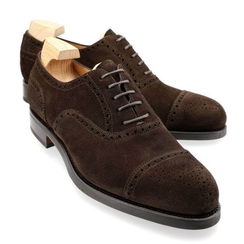CARMINA OXFORD SHOES 950 FOREST BROWN SUEDE STR 11